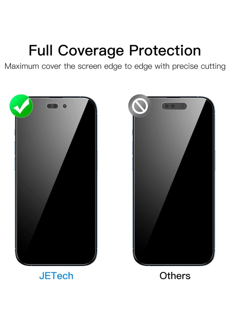 جي تيك واقي شاشة بتغطية كاملة للخصوصية لهاتف آيفون 14 طليعة حافظة حماية من الزجاج المقوى مضادة للتجسس مقاس 6.7 بوصة كحد أقصى، من الحافة إلى الحافة، عبوة من قطعتين - Image 4