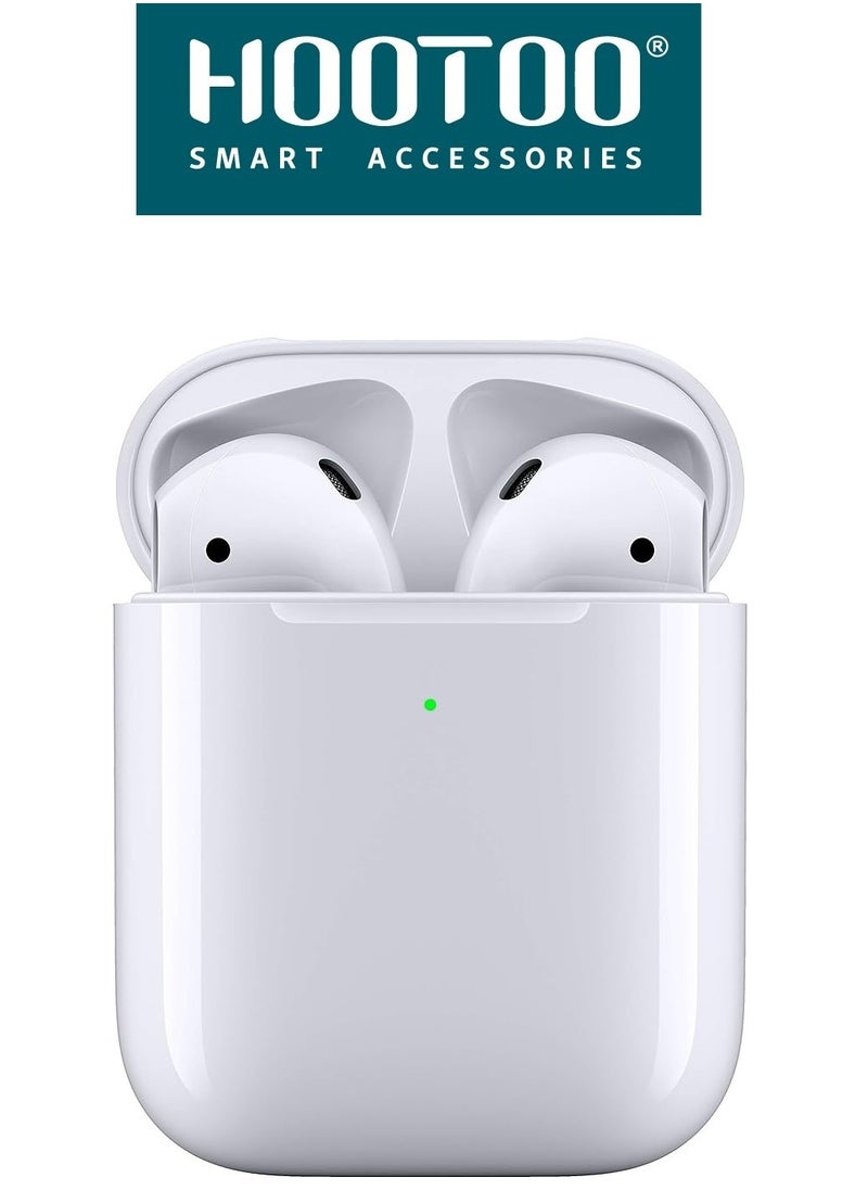 HooToo - HOOTOO EarBuds EP-79 with Charging Case, Clear and Pure Sound and Built-in Microphone for Calls. Works with Bluetooth. White. - Image 1