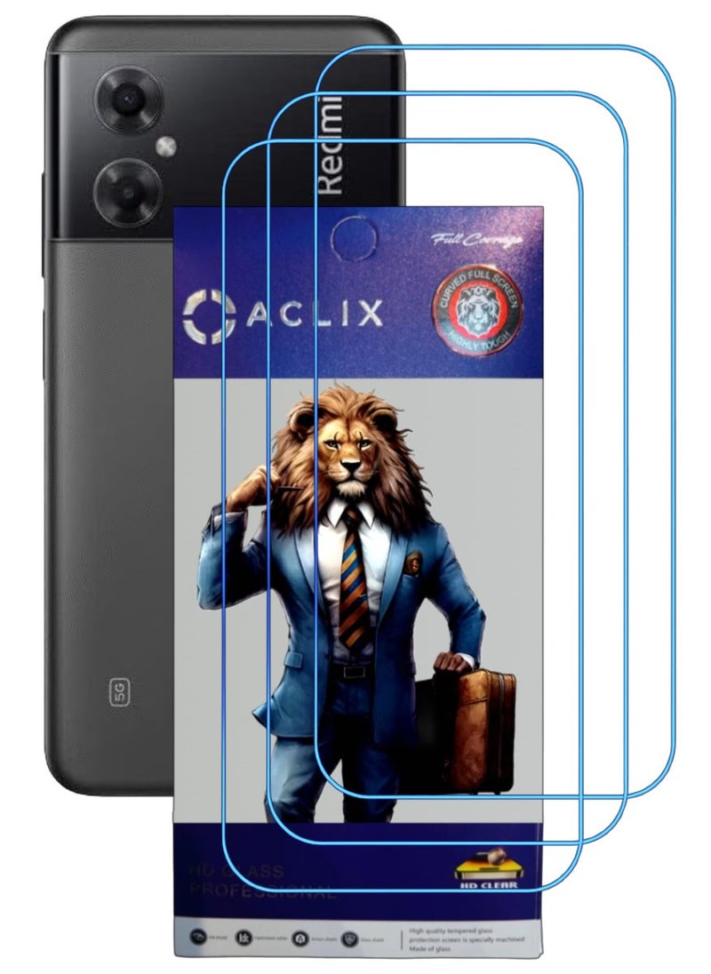 ACLIX 3 Pieces Antistatic ESD Dustproof Premium Quality High Definition Clear Tempered Glass Screen Protector Designed For Xiaomi Redmi Note 11R - Image 1