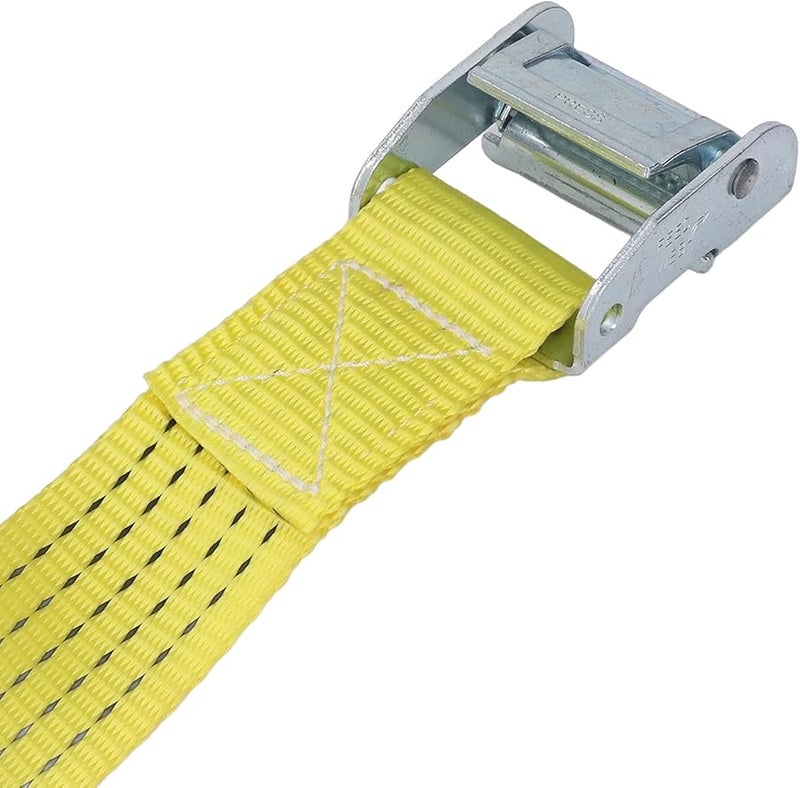 Heavy Duty 49mm x 6m Polyester Tie Down Strap with Metal Hooks Cam Buckles for Motorcycle Cargo Trucks Trailers Yellow - Image 5