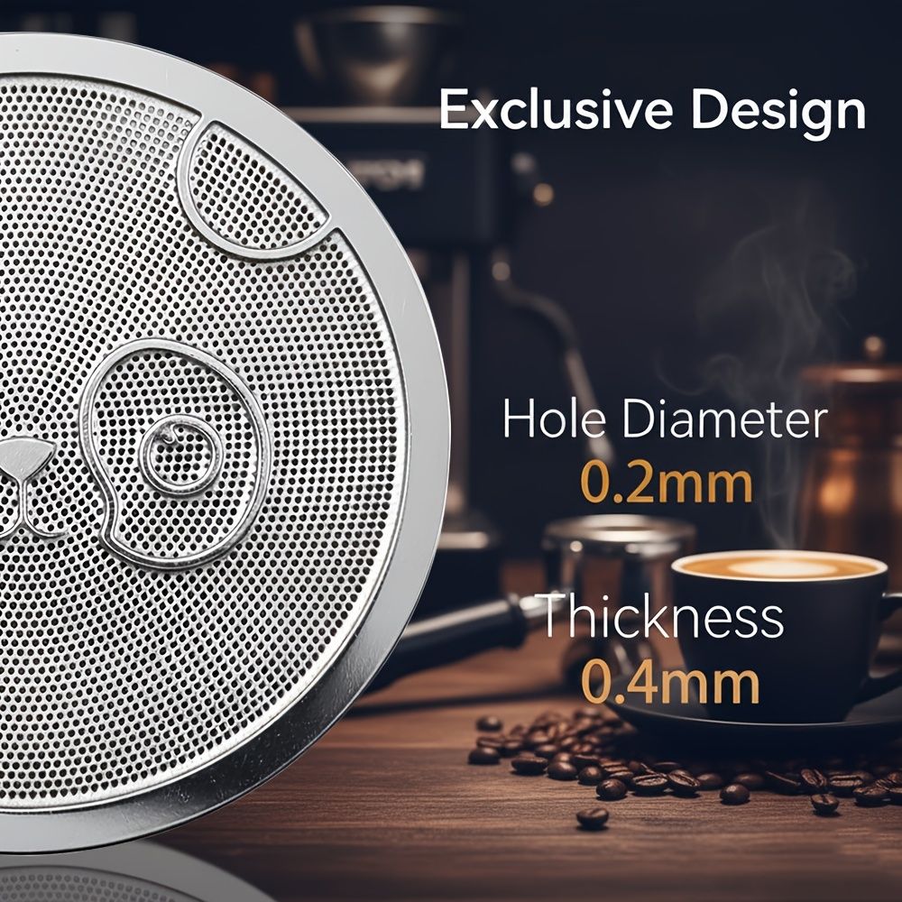 51mm 316 Stainless Steel Espresso Puck Screen Reusable Portafilter Filter With Panda Pattern Uniform Drainage Holes For Efficient Extraction Professional Barista Commercial Machines