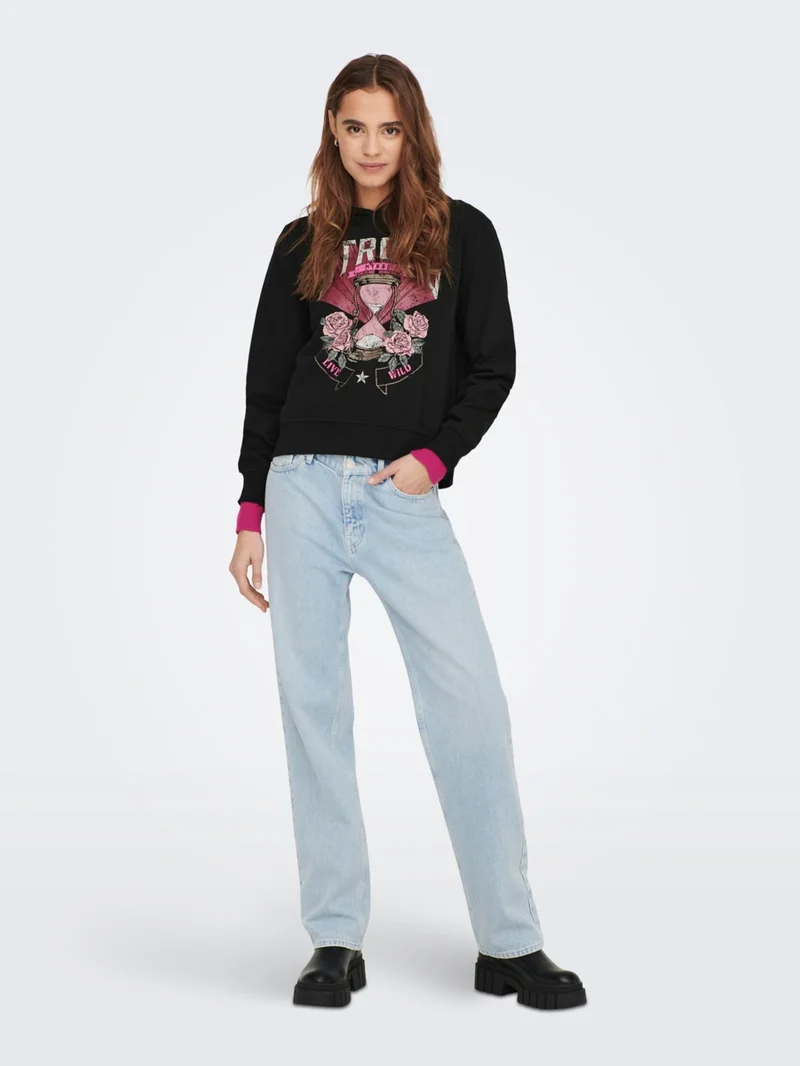 اونلي Hooded Black Women's Sweatshirt 15273880