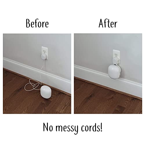 Mount Genie The Nest WiFi Pro Genie Wall Mount Outlet Holder Stand (1-Pack) | Lowest Profile | Open Access | No Messy Screws or Tape | Reinforced Support | Horizontal and Vertical Outlets - Image 4