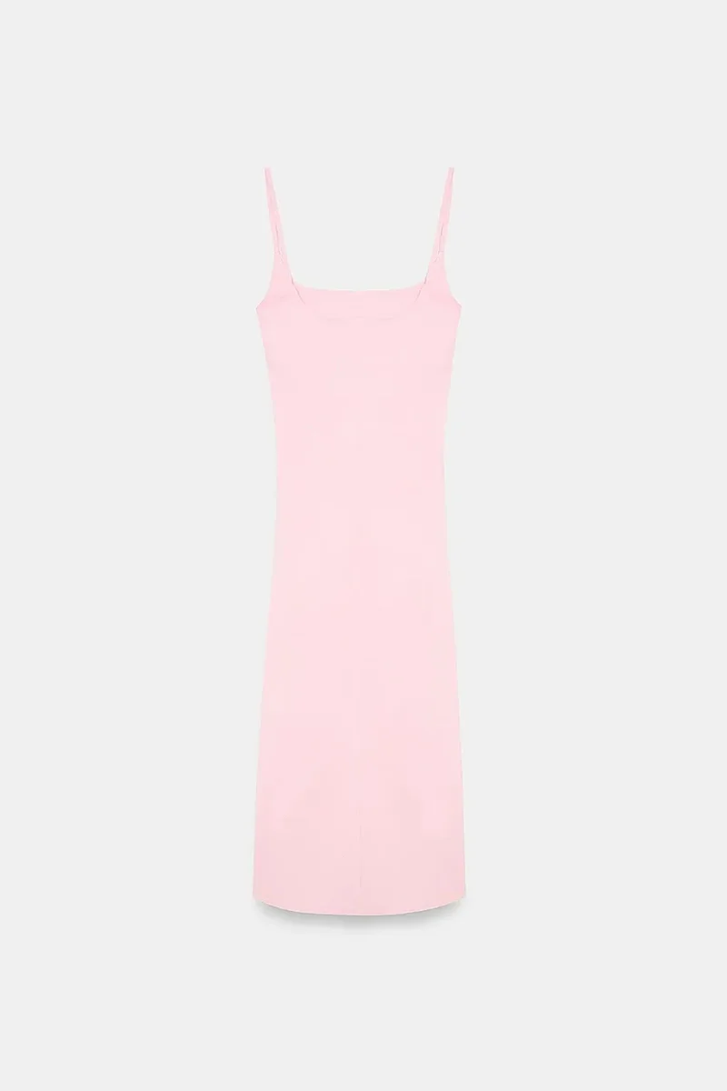 Dilvin Blush Pink DILVIN Women’s Sleeveless Bodycon Midi Dress for Women | Best Price UAE