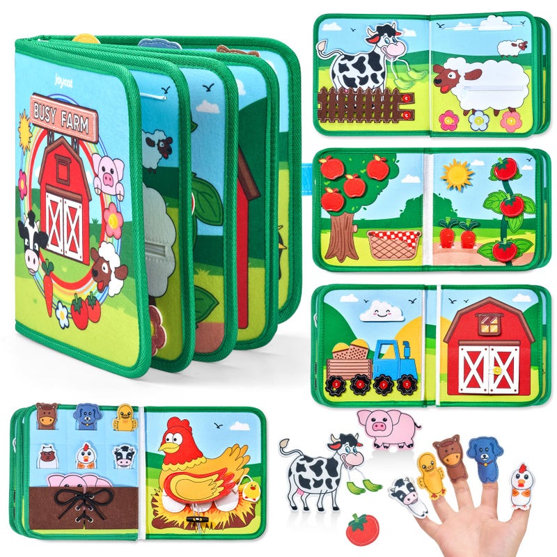 JoyCat Farm Busy Book for Toddlers 13 1 Year Old Boys Girls Gifts Toys Educational Quiet Activity Book with Life Skills Toddler Travel Toys 12 - Image 3