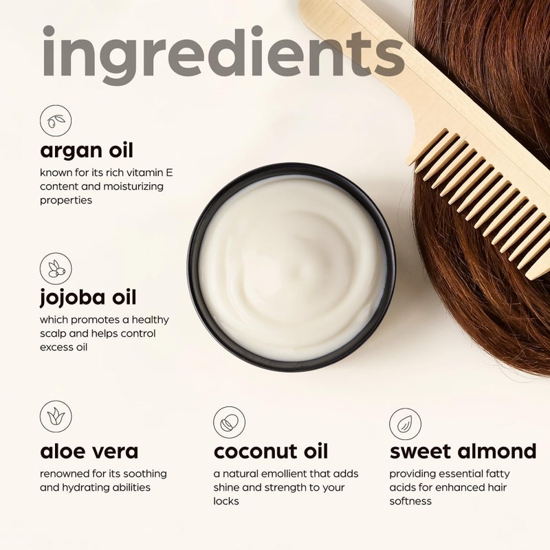 artnaturals قناع شعر أرتناتشورالز بالأركان - (8 أونصة/226 جرام) - علاج ترطيب عميق - زيت الجوجوبا العضوي، الألوة فيرا والكيراتين - إصلاح الشعر الجاف، التالف، المعالج بالألوان، وتعزيز نمو الشعر الطبيعي - خالي من الكبريتات - Image 4