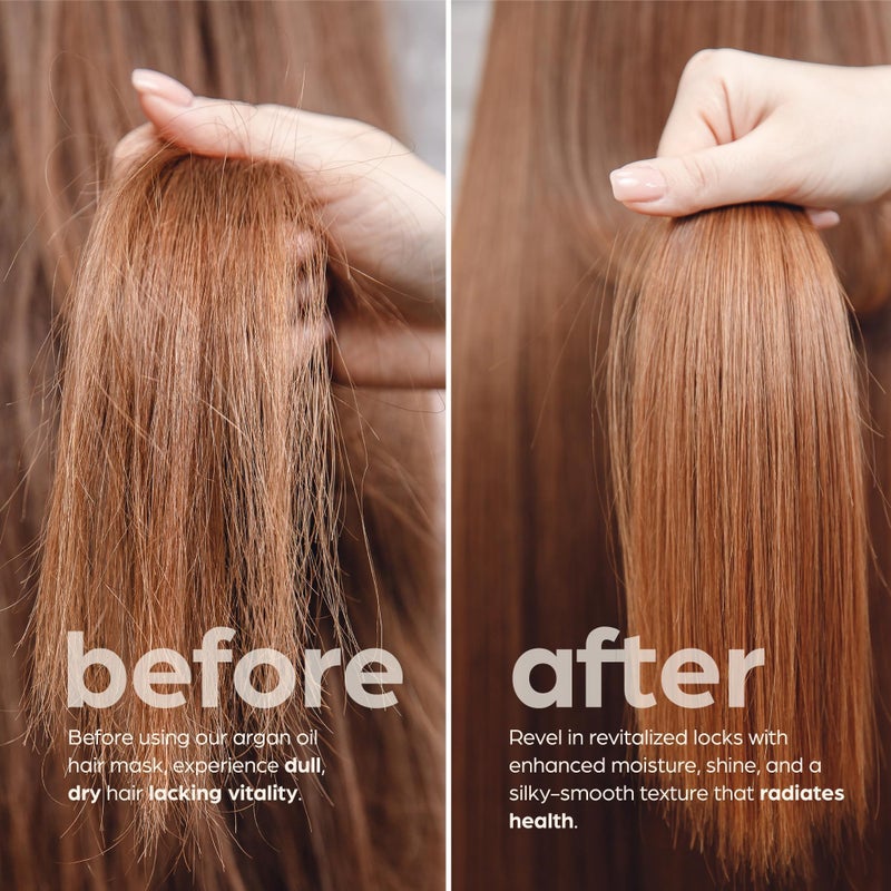 artnaturals قناع شعر أرتناتشورالز بالأركان - (8 أونصة/226 جرام) - علاج ترطيب عميق - زيت الجوجوبا العضوي، الألوة فيرا والكيراتين - إصلاح الشعر الجاف، التالف، المعالج بالألوان، وتعزيز نمو الشعر الطبيعي - خالي من الكبريتات - Image 5