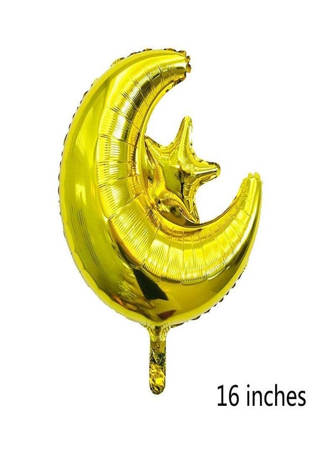 Selibration احتفال | بالون هيليوم ذهبي على شكل هلال ونجمة مقاس 16 بوصة، مثالي لأعياد الميلاد، وحفلات استقبال المولود، والذكرى السنوية، واحتفالات العيد، وتزيين المناسبات والفعاليات - Image 2