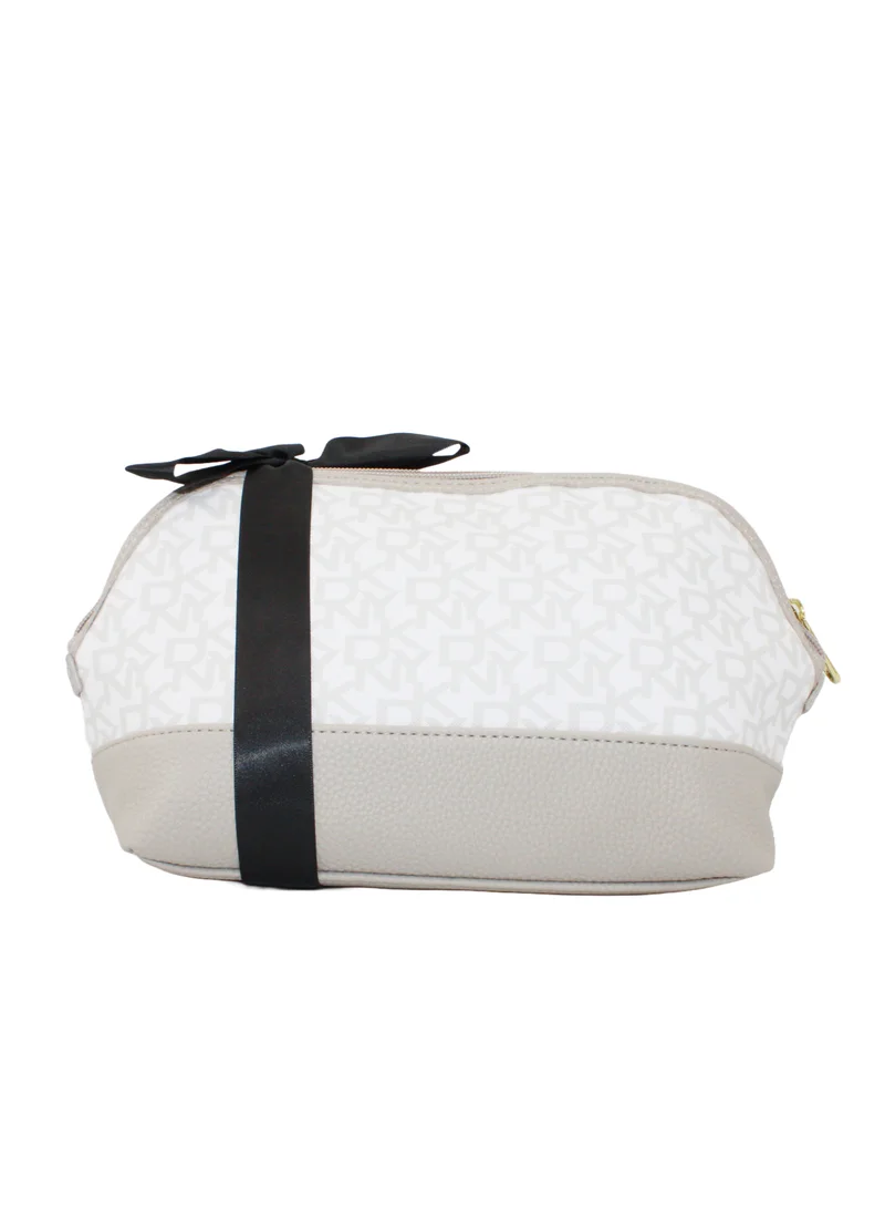 DKNY DKNY Signature Stripe 2.0 Dome Cosmetic Bag, Travel Make up Bag Small, Small Lightweight Cosmetic Bag Storage Bag, Small Makeup Bag, Travel Toiletry Bag