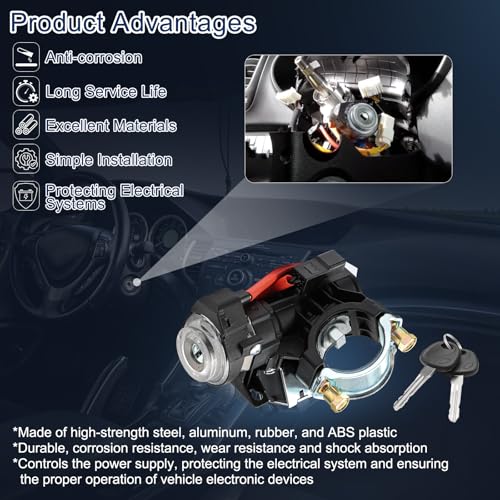 KUTTOLE Ignition Assembly - Lock Cylinder Switch & Cylinder Housing & 2 Keys for 2017-2020 Hyundai Elantra Ignition Switch, OE 81905-F2230 81905F2230 - Image 4