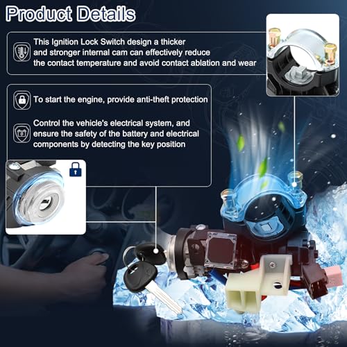 KUTTOLE Ignition Assembly - Lock Cylinder Switch & Cylinder Housing & 2 Keys for 2017-2020 Hyundai Elantra Ignition Switch, OE 81905-F2230 81905F2230 - Image 5
