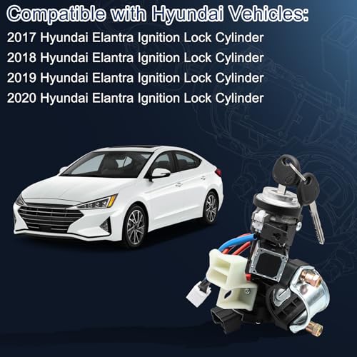 KUTTOLE Ignition Assembly - Lock Cylinder Switch & Cylinder Housing & 2 Keys for 2017-2020 Hyundai Elantra Ignition Switch, OE 81905-F2230 81905F2230 - Image 2