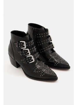 ALDO Women Bennevis Buckle Leather Ankle Boots, Black  - Image 1