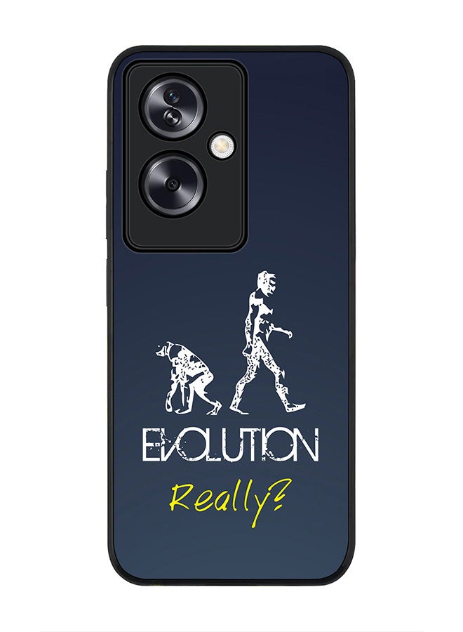 Stylizedd Rugged Black Edge Case for Oppo A79 5G, Slim fit Soft Case Flexible Rubber Edges Anti Drop TPU Gel Thin Cover - Evolution, Really (Grey) - Image 1