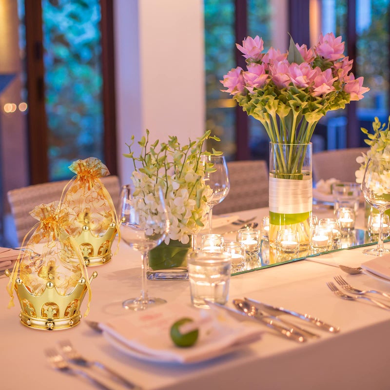 Jetec Gold Fillable Crown Goblet with Pouch for Candy Chocolate Cake Dessert Storage Decoration for Wedding Birthday Party(Gold,8 Pieces) - Image 4