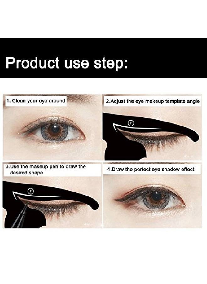 TailaiMei - 2 Pcs Cat Eyeliner Stencils Matte Pvc Material Smoky Eyeshadow Applicators Template Plate Cat Shape Eye Liner & Eye Shadow Guide Template Tool - Image 1