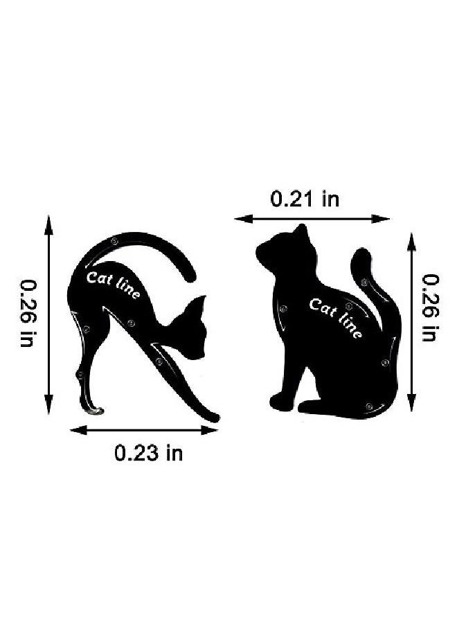 TailaiMei - 2 Pcs Cat Eyeliner Stencils Matte Pvc Material Smoky Eyeshadow Applicators Template Plate Cat Shape Eye Liner & Eye Shadow Guide Template Tool - Image 1