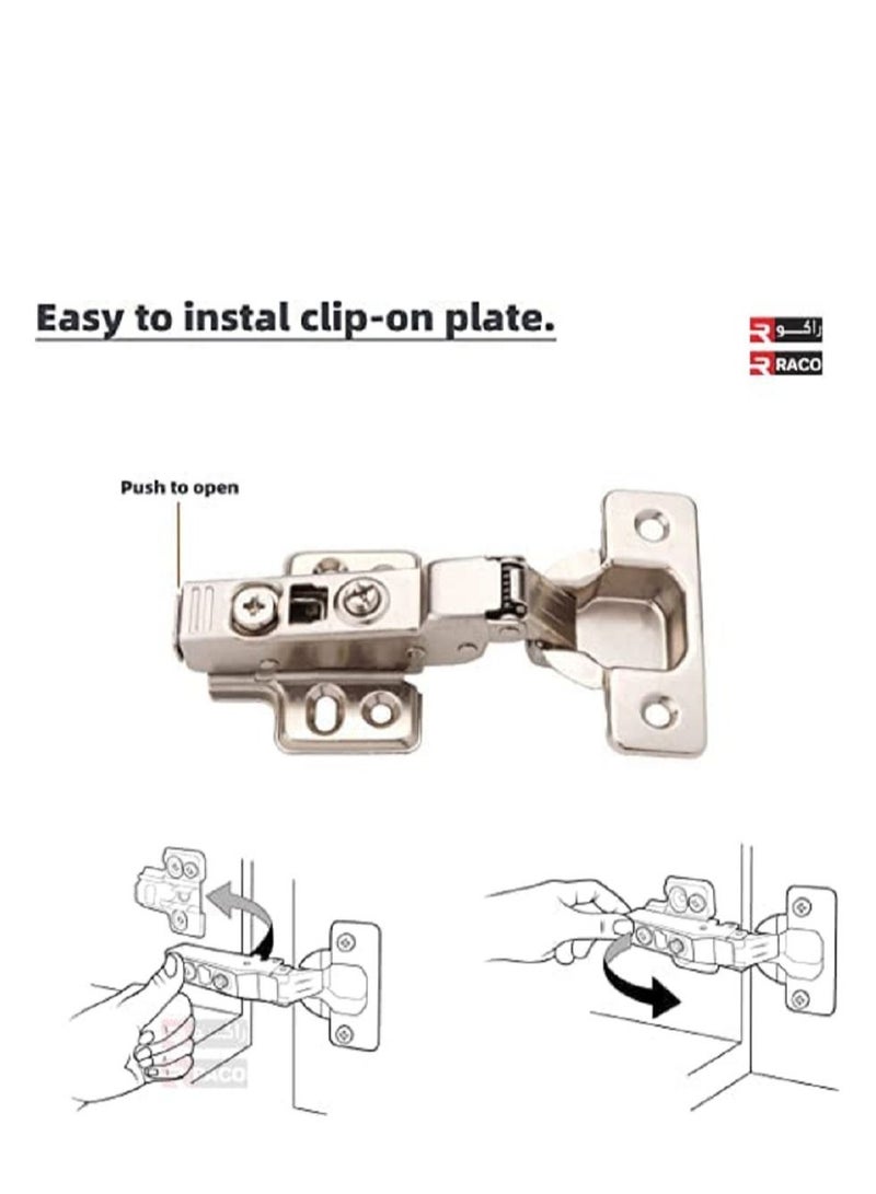 RACO RACO Soft Close Cabinet Hinges Cabinets Door Multi Way Adjustability For Kitchen Folding Door Cup Board, Wardrobe -With Plate & Screw for Easy Installation Pack of 2 (Inset (C-type))  - Image 4