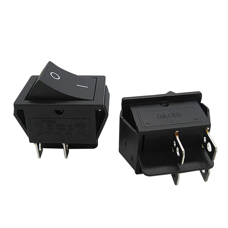 mxuteuk 3 x Embedded Boat Rocker Switch On/Off Rocker Switch 4-Pin DPST AC 250V 6A 125V 10A Black Rectangle Rocker Switch Car Switch for Car Boat Household Appliances MXU2-201 - Image 4