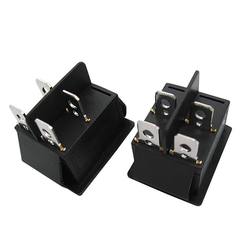 mxuteuk 3 x Embedded Boat Rocker Switch On/Off Rocker Switch 4-Pin DPST AC 250V 6A 125V 10A Black Rectangle Rocker Switch Car Switch for Car Boat Household Appliances MXU2-201 - Image 3