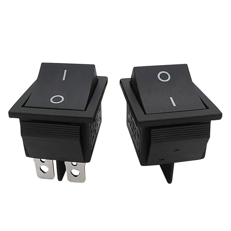 mxuteuk 3 x Embedded Boat Rocker Switch On/Off Rocker Switch 4-Pin DPST AC 250V 6A 125V 10A Black Rectangle Rocker Switch Car Switch for Car Boat Household Appliances MXU2-201 - Image 2