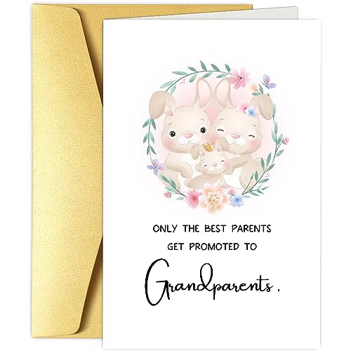Obbyidk Cute Grandparents To Be Card - Funny Baby Shower Congratulation Card for New Grandparents - Image 1