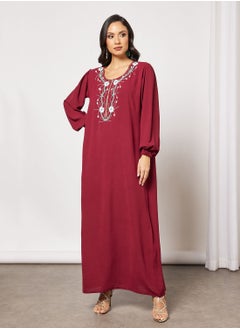 Hayat Jalabiya Embellished With Symmetric Beadwork  - Image 5