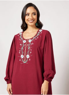 Hayat Jalabiya Embellished With Symmetric Beadwork  - Image 3