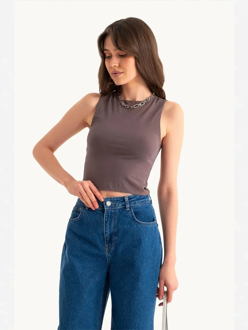 HICCUP Round Neck Basic Tank Top