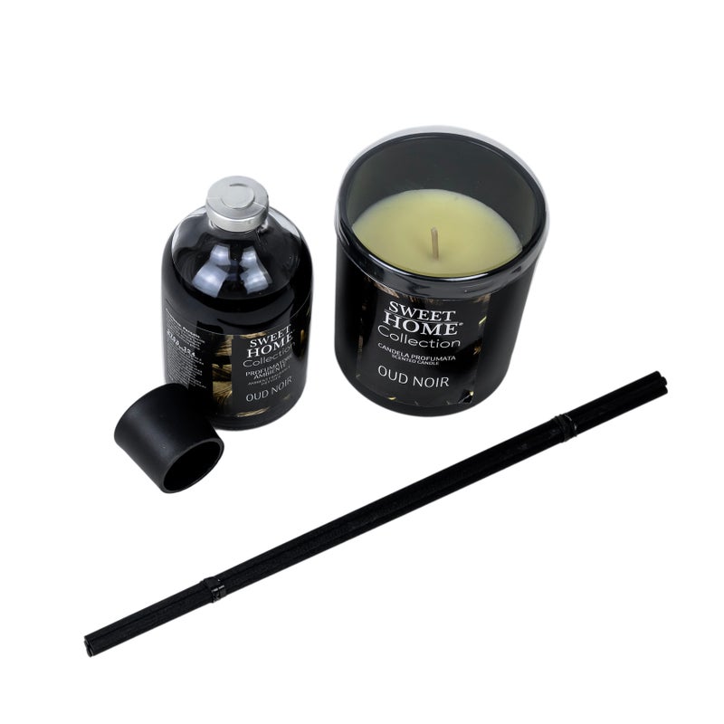 سويت هوم عطر سويت هوم أمبينت ١٠٠ مل + شمعة زجاجية ٢٨٠ غرام (جراود نوار) ​​| مزيج فاخر من عطور المنزل | تجربة عطرية تدوم طويلاً | هدية أنيقة لغرفة المعيشة وغرفة النوم والمكتب - Image 3