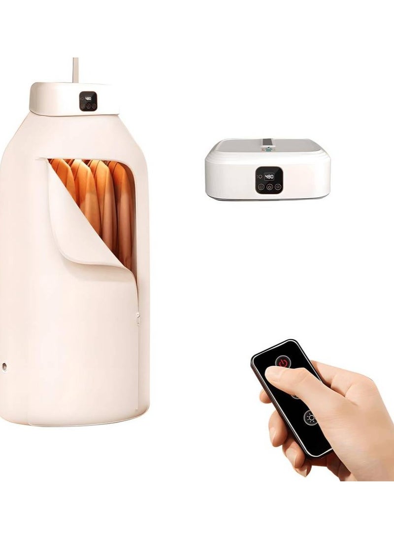 Portable Clothes Dryer for Apartments Dormitory Business Trips,Portable Clothes Drying Bag,Remote Control Electric Dryer,Small Dryer Dual Speed Mode 8 Stages Timed 480 Minute Drying - Image 1
