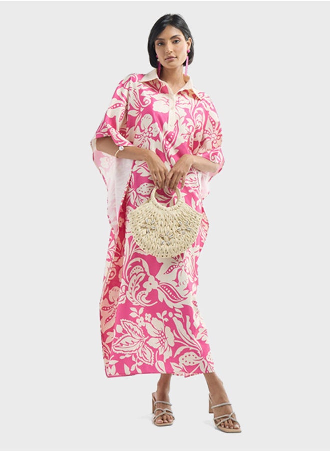 FAV - Floral Printed Kaftan Dress - Image 1