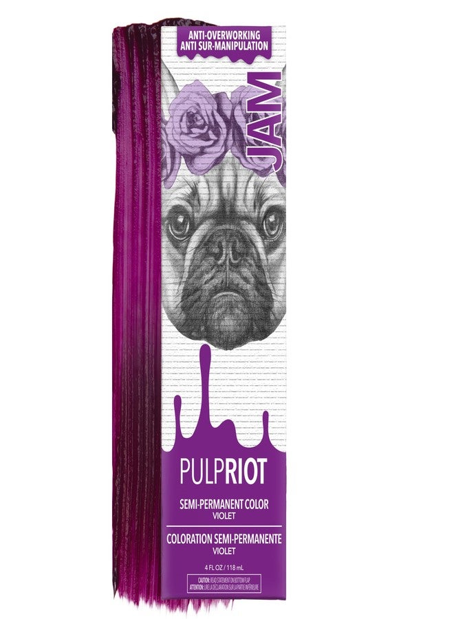 Pulp Riot Semi Permanent Hair Color Jam – Violet, Long-Lasting Vibrancy, Anti-Overworking Formula, Vegan, Conditioner-Based, 4oz Tube - Image 1