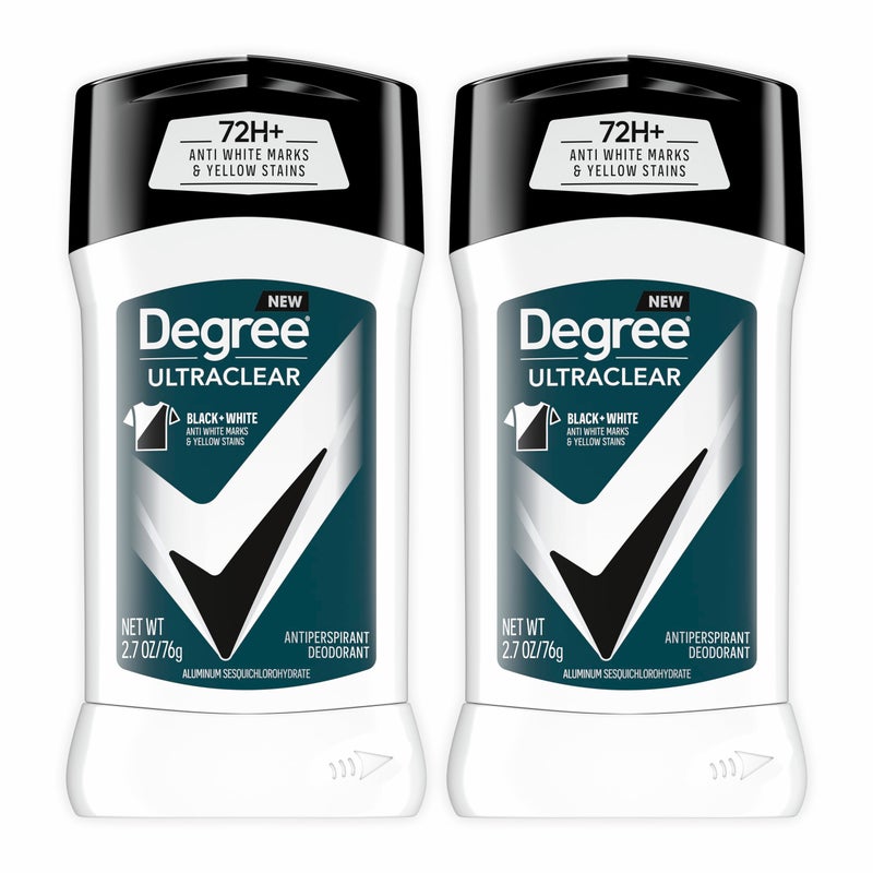 Degree Men UltraClear Antiperspirant Deodorant BlackWhite 2 Count 72Hour Sweat  Odor Protection Antiperspirant For Men With MotionSense Technology 27 oz