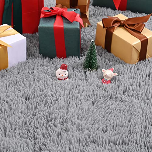 Jelymark Super Soft Shaggy Rug for Bedroom, 3x5 Feet Fluffy Carpet for Living Room, Fuzzy Indoor Plush Area Rug for Home Decor, Furry Floor Rugs for Dorm, Kids Nursery Rug for Girls, Grey - Image 5