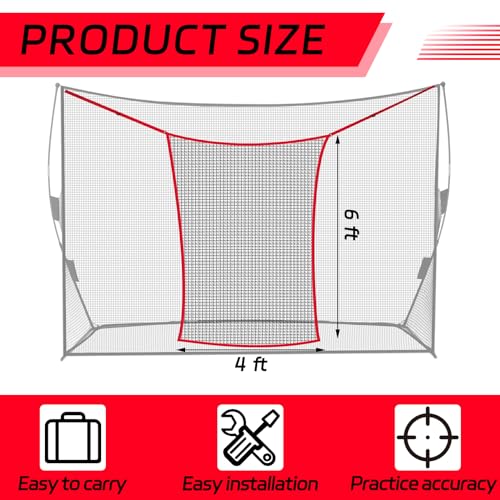 Simgoing Golf Practice Net Extender Attachment for 7 ft or 10 ft Golf Baseball Softball Nets High Impact Chipping Hitting Target Net Extension to Protect Your Sports(4 x 6 ft) - Image 2
