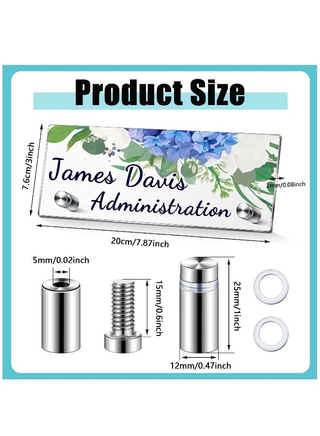 6-Pack Clear Acrylic Desk Name Plates with Stands - Customizable Perfect for Office Classroom Home, and Teacher Decor, Elegant Personalized Door or Wall Signage - Image 2