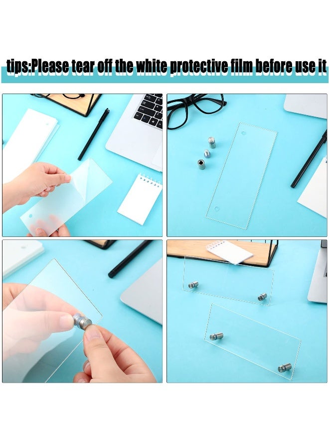 6-Pack Clear Acrylic Desk Name Plates with Stands - Customizable Perfect for Office Classroom Home, and Teacher Decor, Elegant Personalized Door or Wall Signage - Image 4