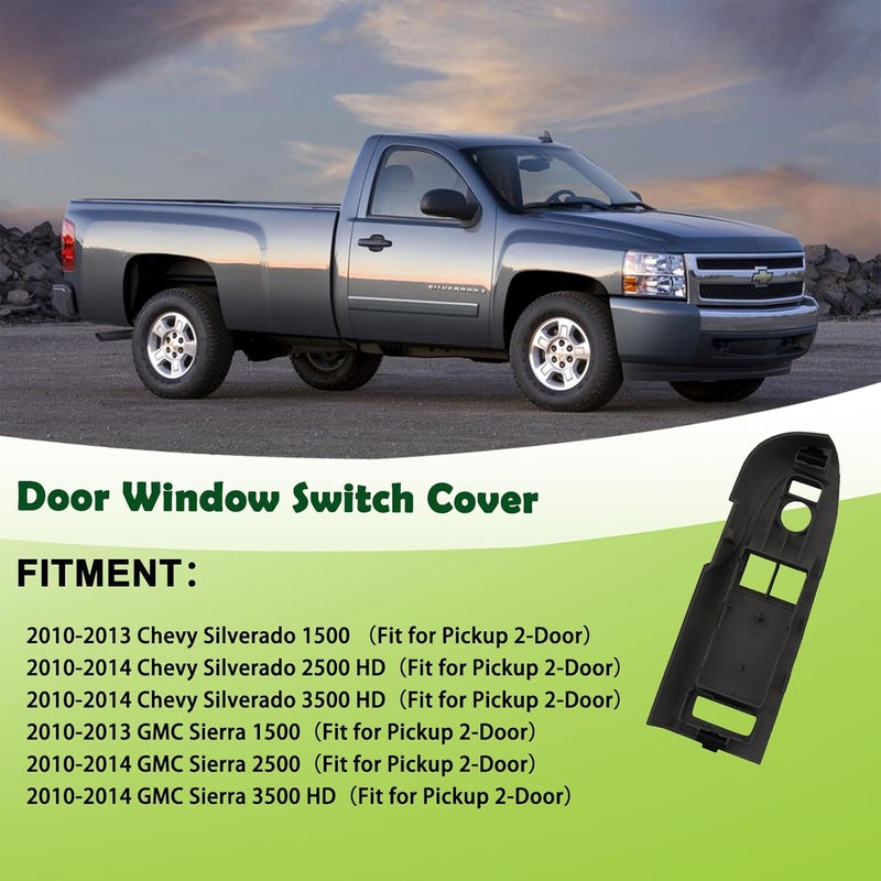 omoZone Window Switch Bezel Cover for 2010-2014 Chevrolet Silverado & GMC Sierra - Front Left Driver Side - Image 3
