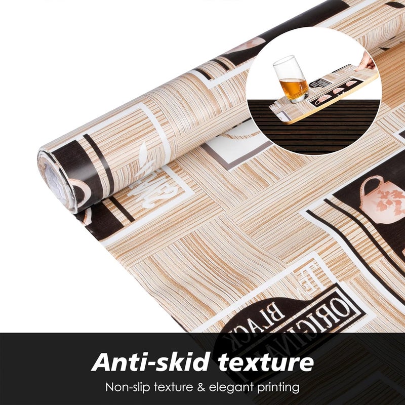 Kuber Industries Shelf Liner Kitchen Cabinet Shelf Protector Kitchen Liners for Cabinets and Drawers Kettle Design Shelf Liner Roll 3 MTR Brown - Image 4