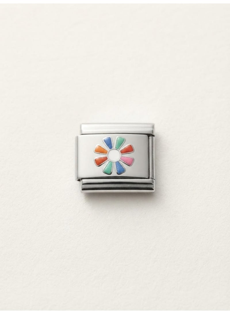 Multi-colored Enamel Sunburst Daisy Charm