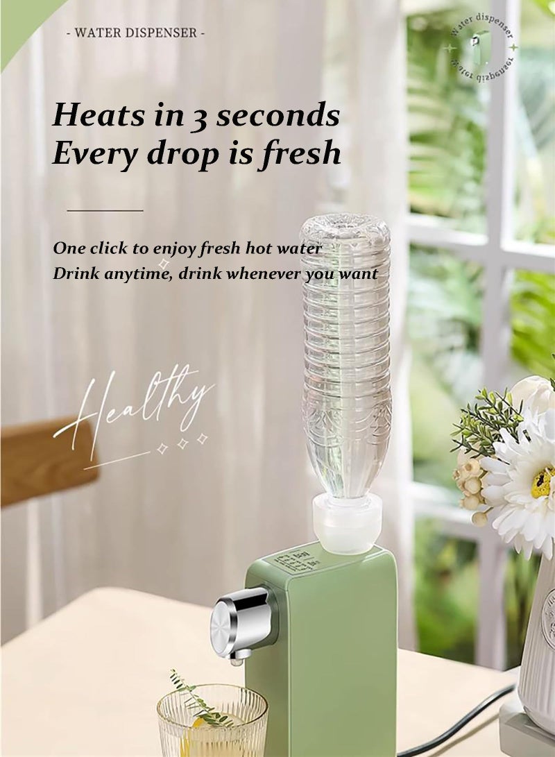 XiuWoo Instant Hot Water Dispenser, Mineral Bottled Water Machine, Desktop Small Speed Hot Travel Pocket Water Heater, 5 Temperatures Choices, green  - Image 4
