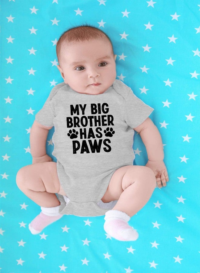 CBTwear My Big Brother Has Paws - Baby Clothes - Funny Newborn Bodysuit Outfits for Boys and Girls (Newborn, Heather Grey) - Image 4