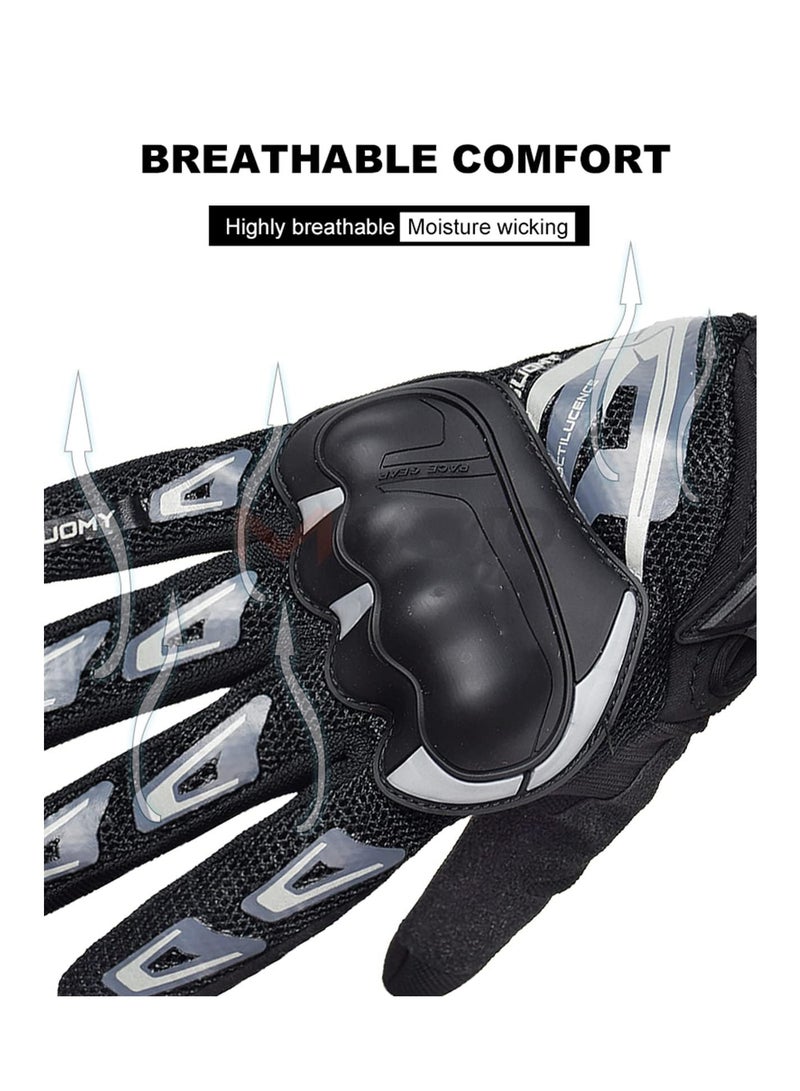 SYOSI, Motorcycle Gloves for Men and Women, Full Finger Cover, Can Touch Screen, Motorbike Dirt Bike Gloves for BMX ATV MTB Riding, Road Racing, Cycling, Motocross - Image 3