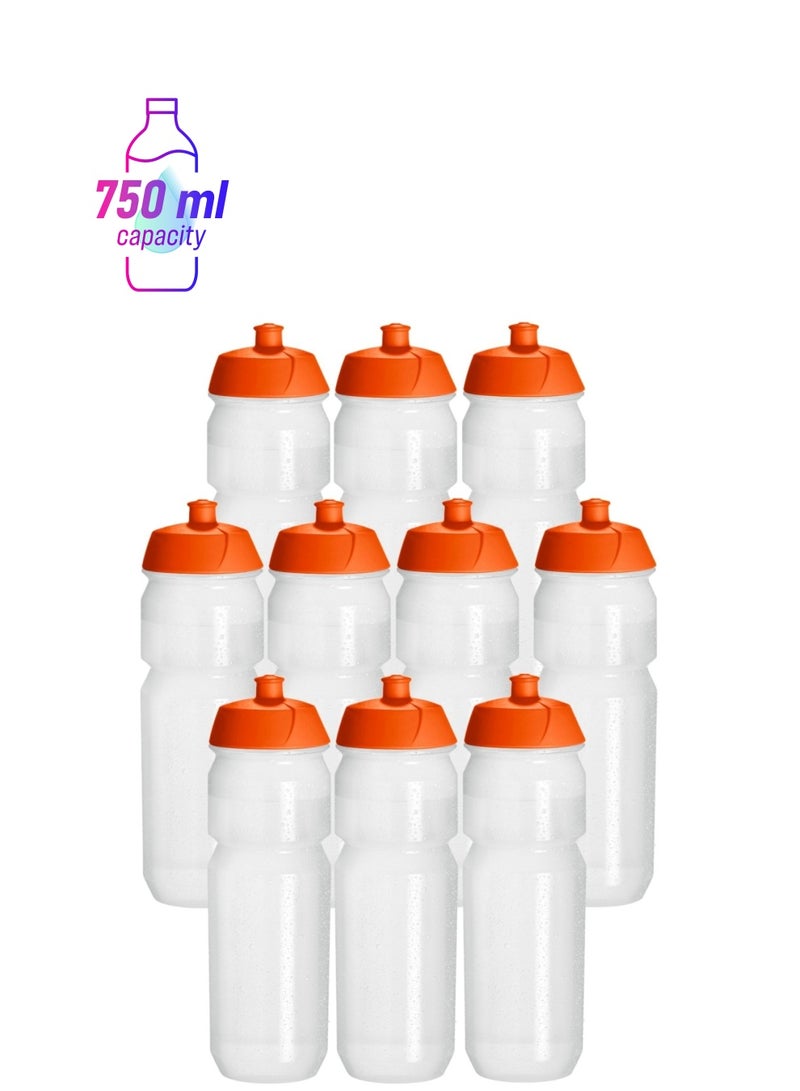 تاكس (10 عبوات) زجاجة مياه رياضية Sipper مع فوهة سائبة / بيع بالجملة خالية من البيسفينول أ بغطاء دفع / سحب سهل الفتح مثالية لركوب الدراجات في صالة الألعاب الرياضية - من Tacx صنع في هولندا - Image 1