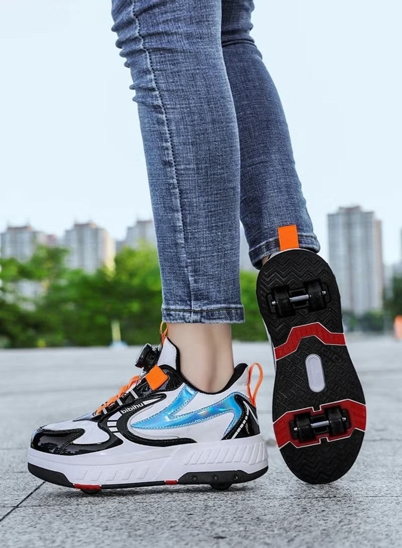 هويتك حذاء تزلج XF18 رباعي العجلات - حذاء رياضي بعجلات مخفية، مقاس 30 | طول داخلي 20 سم - Image 5