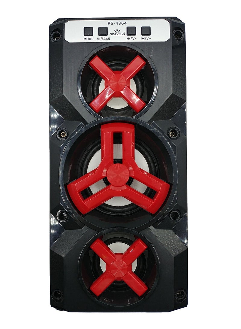 مايكروبلس مكبر صوت محمول متعدد الوسائط بتقنية البلوتوث Ps4364 أسود/أبيض/أحمر - Image 2