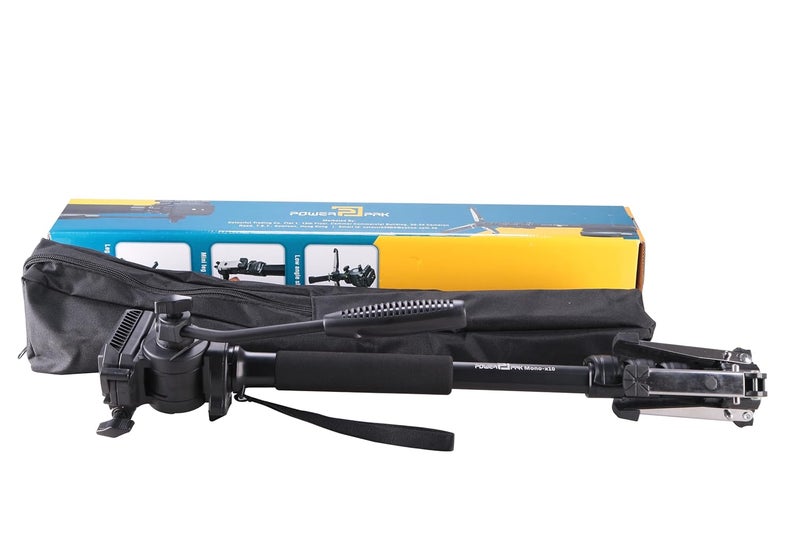 Powerpak Mono-X10 4.8ft Monopod | with 360° Rotational Head | 3 Leg Tripod Base | for Cameras, Smartphones & Camcorders | Payload 2.5kg | Black - Image 5