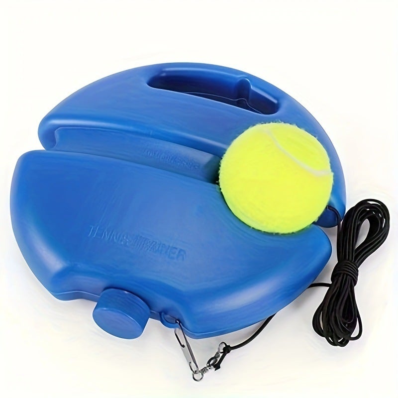 Generic Single Player Tennis Trainer Base with Line And Rope Tennis Practice Device Rebound Tennis Accessories from Mainland China [blue] round base + ball with string 