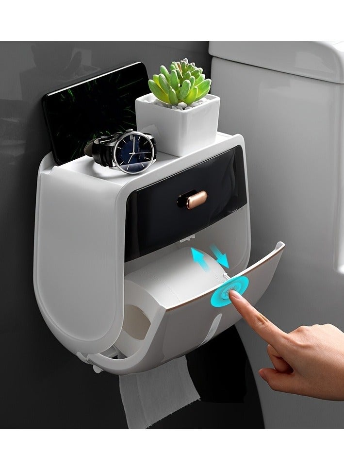 Wall-Mounted Toilet Paper Holder, Waterproof Tissue Box Shelf, Space-Saving, Modern Design, Suitable for Bathroom, Toilet, Home Decor, Easy to Install, Holds Multiple Rolls, Durable, Rust-Resistant, Bathroom Accessories, Home Improvement - Image 5